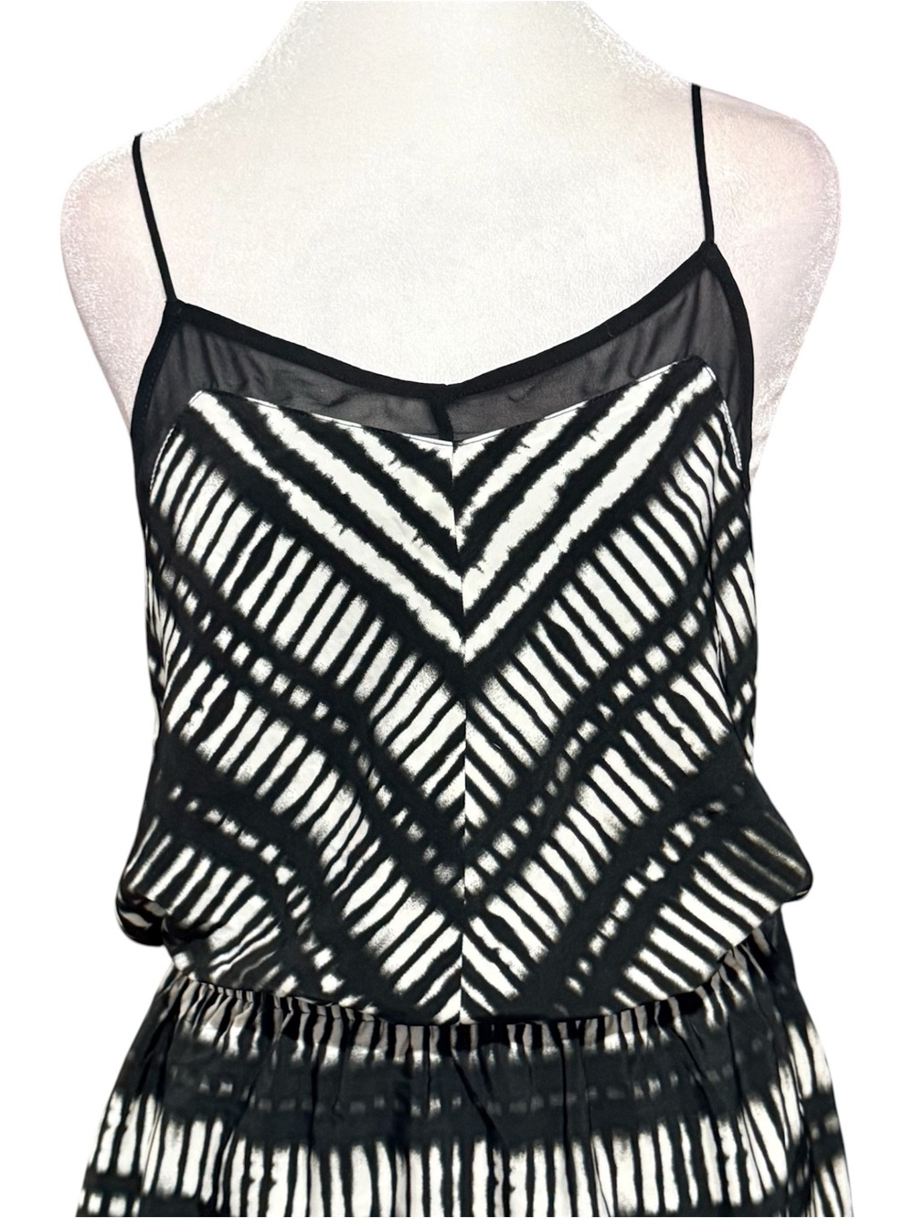 Express Black and White Striped Spaghetti Strap Dress